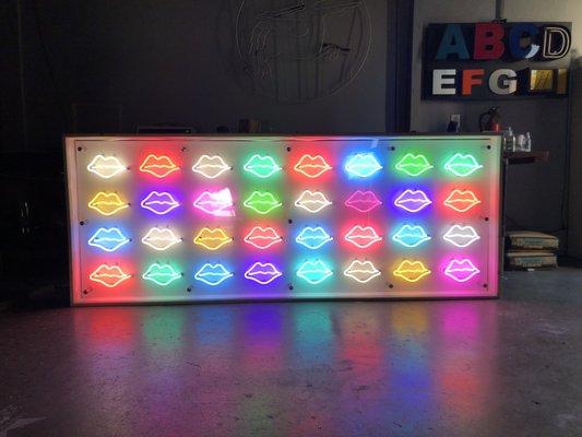 32 Neon Lips sign for artist Katherine Good