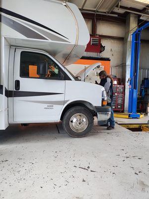 RV fluid check and top off