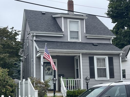 Completed Mattapan home with Onyx Black, Owens Corning Duration