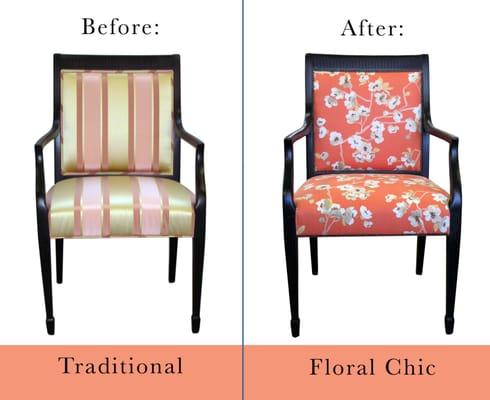 Before & After: from Traditional style to Floral Chic.