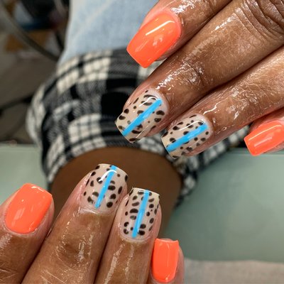 Gel manicure with nail art art