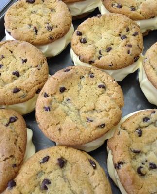 Chocolate chip ice cream sandwiches