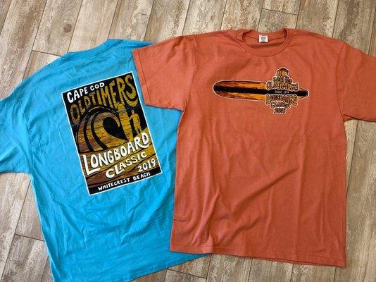 Great shirts for the Cape Cod Oldtimers Longboard Classic.