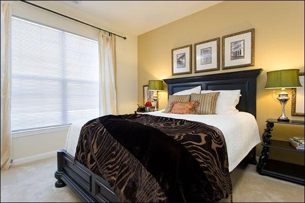 The master suite offers walk-in closets and a master bathroom.