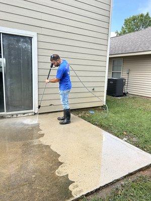 Patio pressure washing