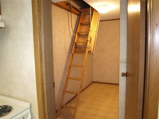 One Bedroom Pull Down Attic in Utility Room