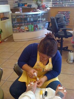 Nancy is the queen of pedicures