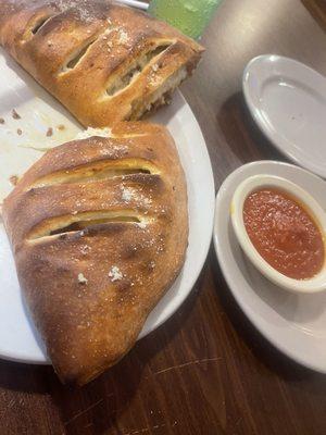 All Meat Calzone with Ricotta Cheese added