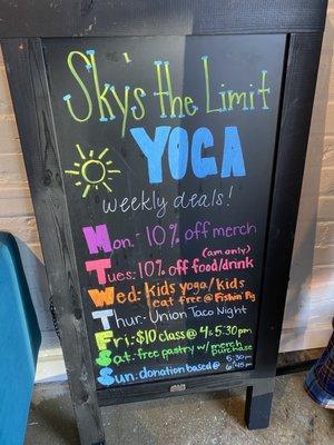 Weekly yoga deals