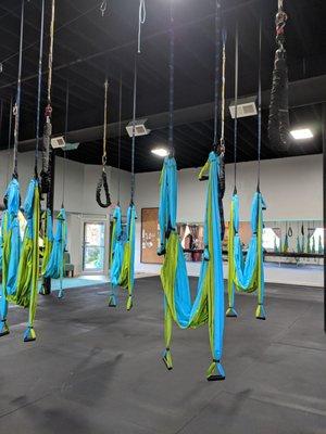 Aerial yoga setup