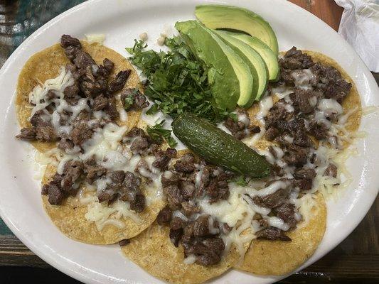 Tacos de Fajita with Queso