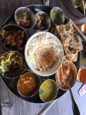 Paneer Tikka Masala Thali - I got so excited I started eating before taking photo!!