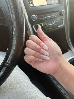 Full set Almond ombré nails