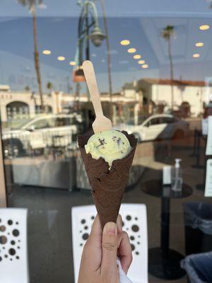 Mint Chocolate Chips in Dark Chocolate Cone