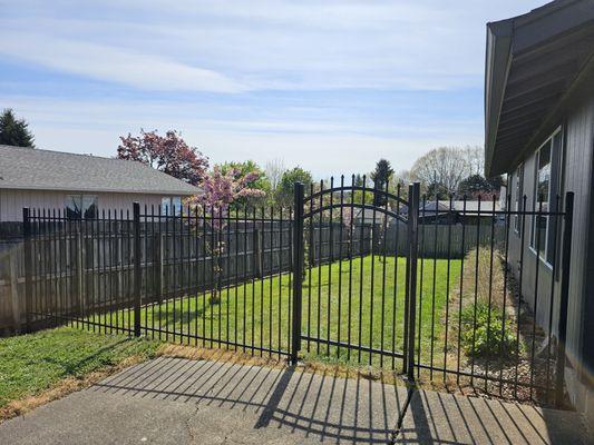 A recent wrought iron fence and gate project