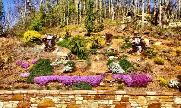 Mountaintop double water feature