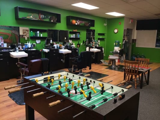 Play some foosball while you wait.