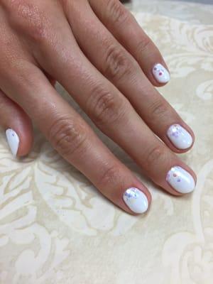 Sparkly white-on-white ombré by Christine Phan