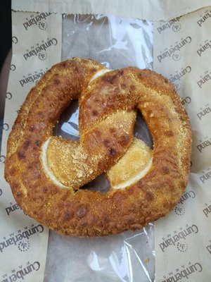 Pumpkin filled pretzel.