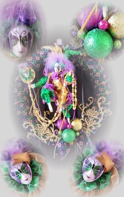 Loving the Mardi Gras wreath purchased today for the entry way.