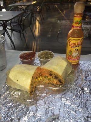 Spicy chicken burrito