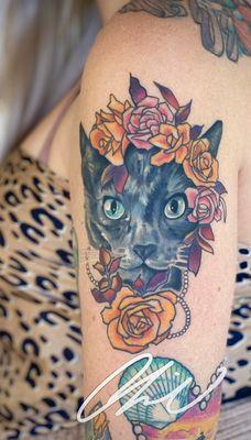 Colorful cat portrait by owner Christopher Velasquez