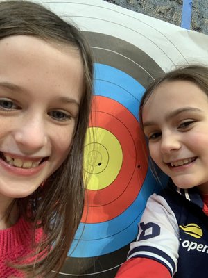 We took the arrows out but wanted you to see that hole in the arrow. We Love Archery!