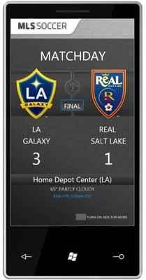 Windows Phone 7 Major League Soccer application