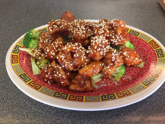 Sesame chicken tastes good.