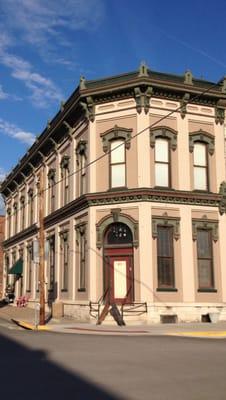 Built in 1875 to house Farmers and Merchants Bank, renovated in 2000 and 2008 by Mike and Pam Ginsberg.