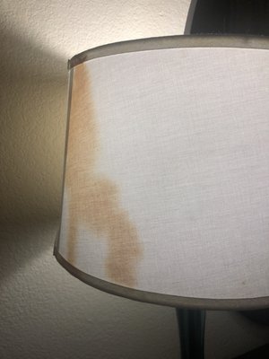 Stain on lampshade, the only working lamp of 3