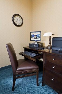 Use of the business center is complimentary to all of our guests. We also have fax and copy services at the front desk.