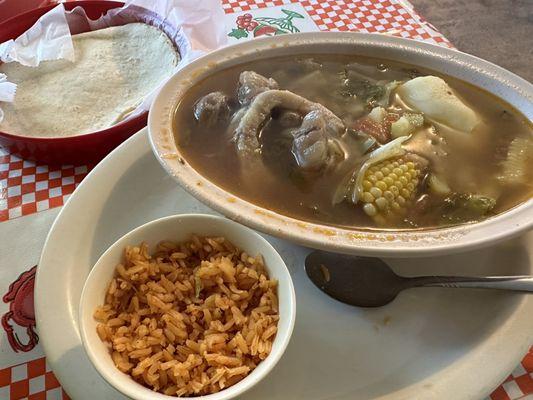 Caldo de Res ( beef soup ).