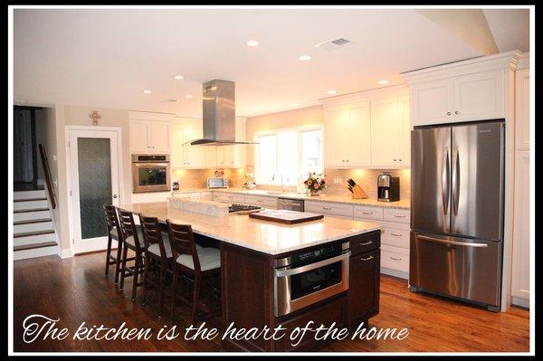 Transitional kitchen with a functional five zone design