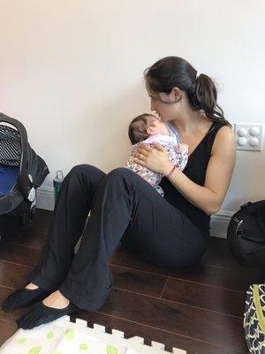 Two months old at Mommy and me Pilates