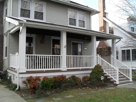 Bayside, New York. This front porch renovation was completed in December 2014