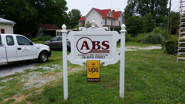 Sign in front of the ABS office.