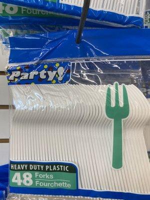 Plastic forks.