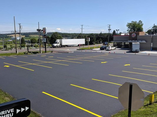 New asphalt and parking lines