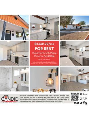 Beautiful, pet-friendly, 3/2 SFR for rent in Central Phoenix!

https://candidrealty.com/2036-north-17th-place-phoenix-az-85006/