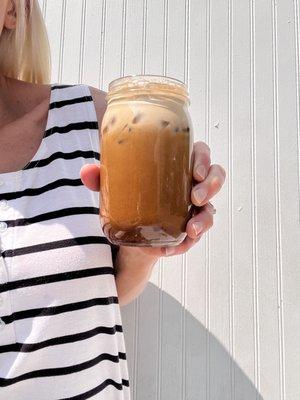 Iced Collagen Coffee, a daily dose of almond butter, mushrooms, marine collagen & coconut sugar