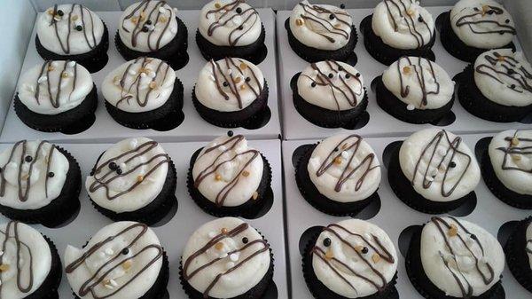 chocolate cupcakes for a 55th anniversary party