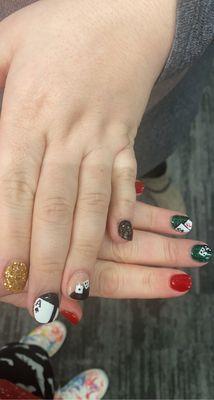 Vegas themed dip nails! (All hand painted)