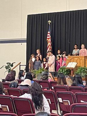 Young Ladies singing a song they just learned!