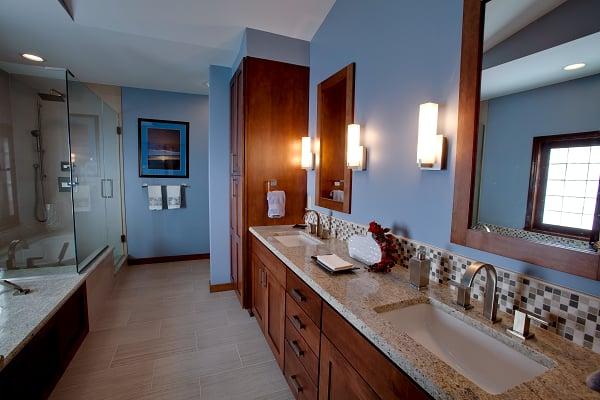 Bathroom granite countertops in a St. Louis home.