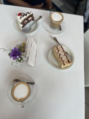 Macchiato and Black Forest cake