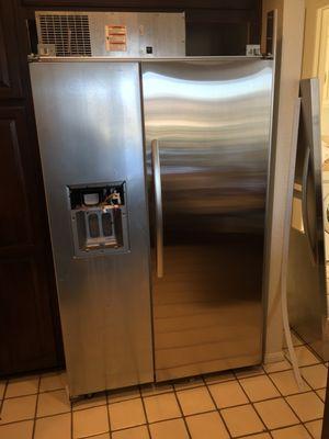 Kitchen-Aid built in removed and freezer door skin removed to repair ice door chute