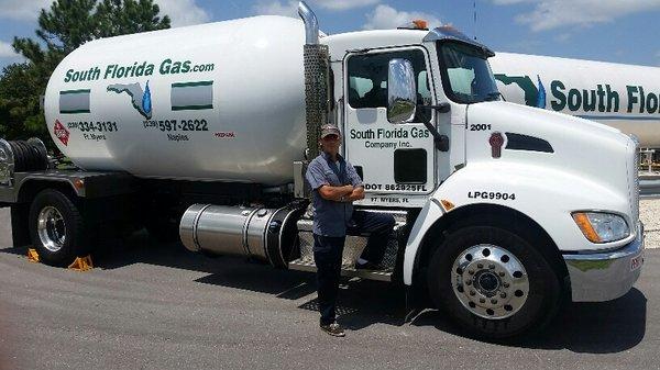 Making home deliveries of your propane tanks.