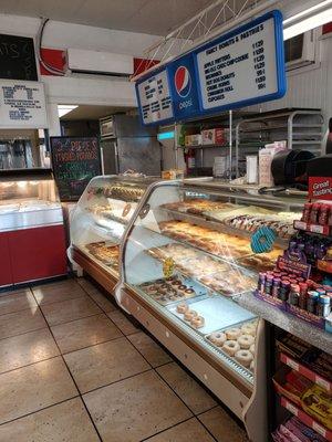 Donut case, great prices with great donuts