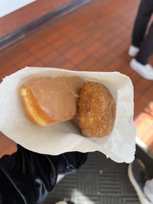 Maple bar and cinnamon crumb donut